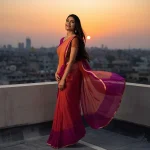 A Beautiful Indian Woman Enjoying a Sunset on a Rooftop | saree prompt chatgpt
