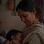 A Tender Moment of an Indian Mother and Child in Traditional Setting | traditional saree prompt for chatgpt in english for girl