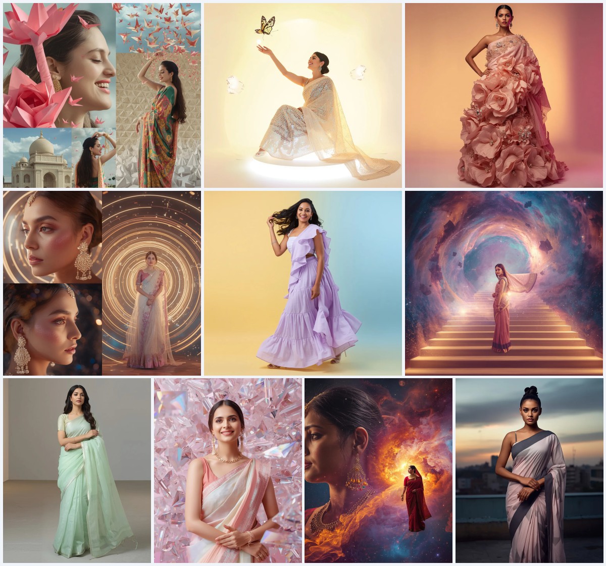 Best 10 Prompt for Saree Look for Girl in English for Clear Style | prompt for girls college online