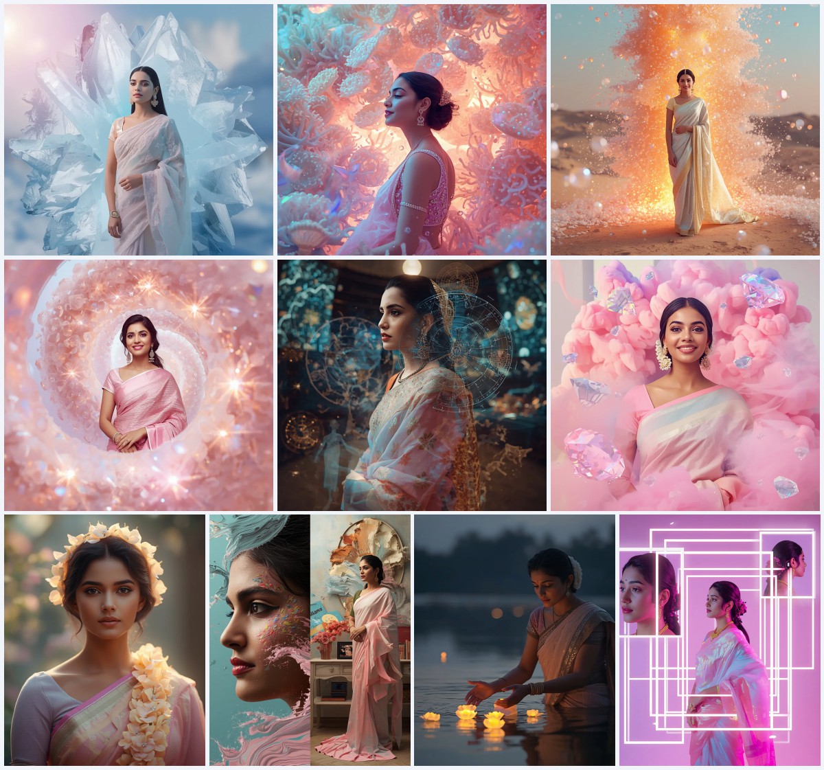 Best 10 Traditional Saree Prompt for Wedding PDF for Event Planning | Trending peacock saree prompt