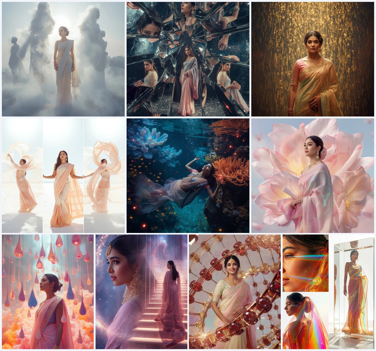 Best 10 Trending Saree Prompt for Viral Fashion | new ai prompt girl aesthetic