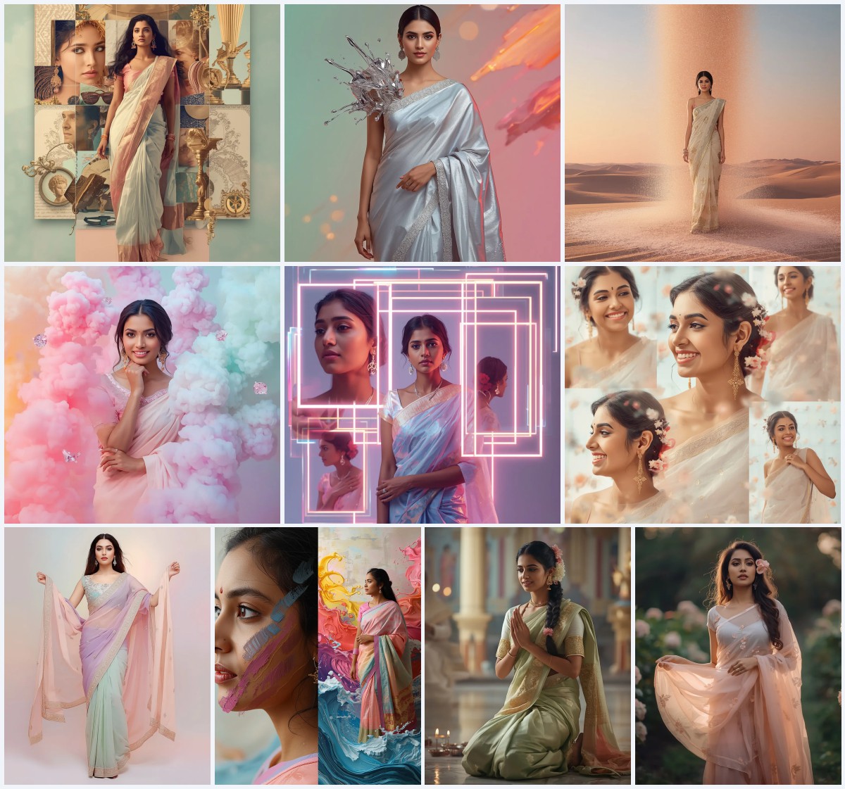 New 10 Trending Peacock Saree Prompt for Vibrant Artistry | Gemini traditional saree prompt in english